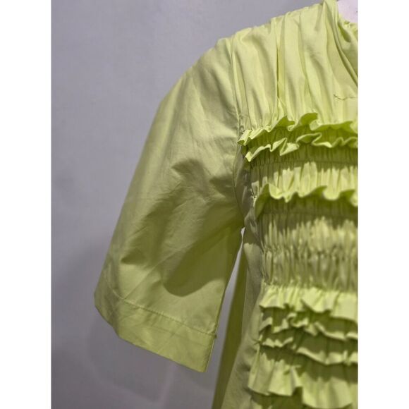 English Factory Highlighter Yellow Ruffle Babydoll Pockets Shirt Dress, XS - Picture 10 of 16